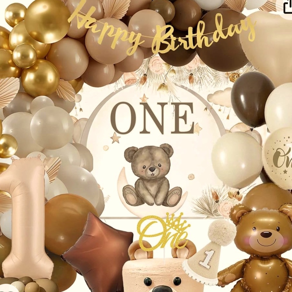 💓BEARY FIRST BIRTHDAY TEDDY BEAR PARTY DECOR BUNDLE💓